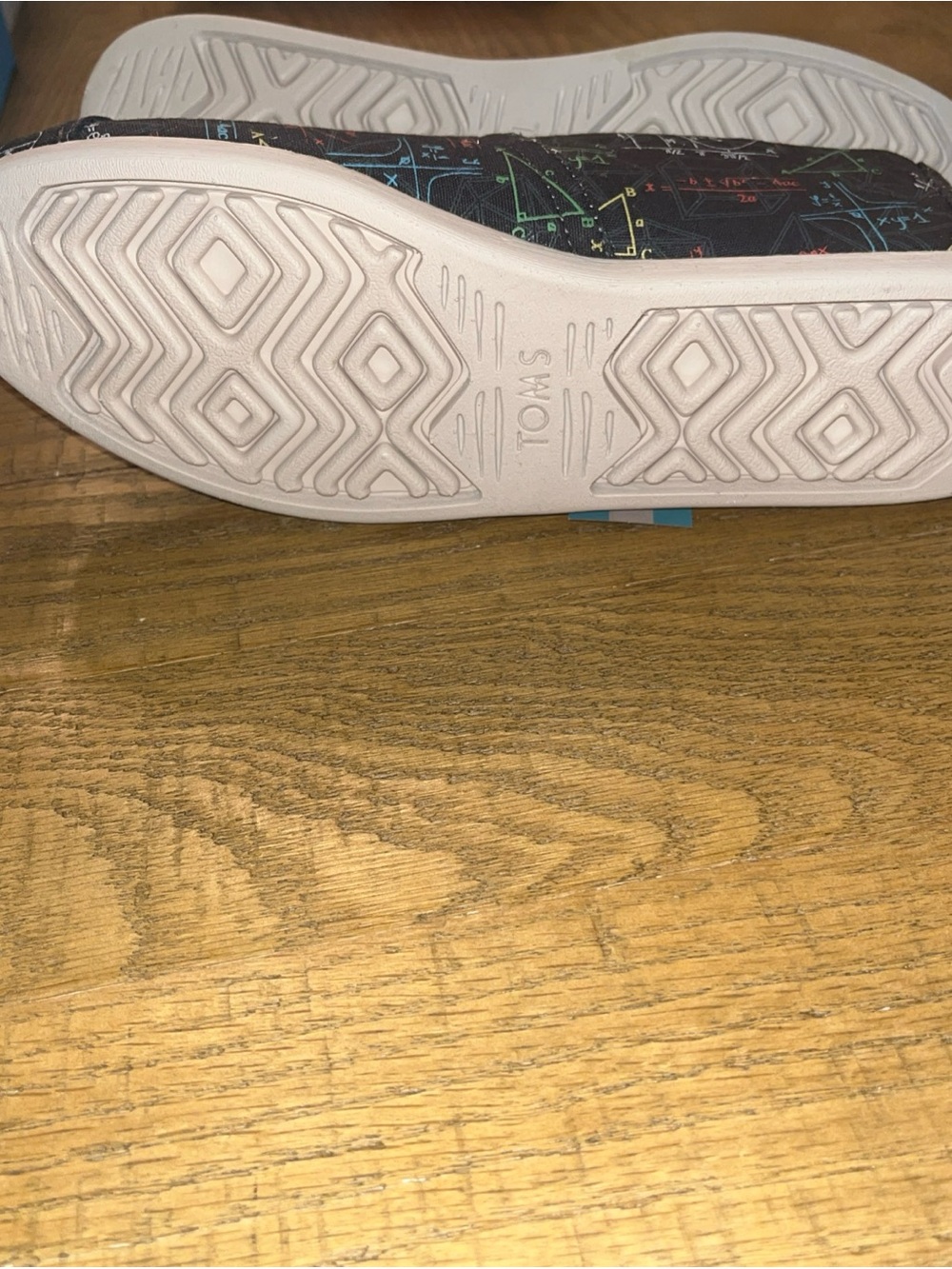 TOMS Alpargata Slip-On Flat Womens 9.5 Black Canvas Glow In the Dark Math - Picture 9 of 11